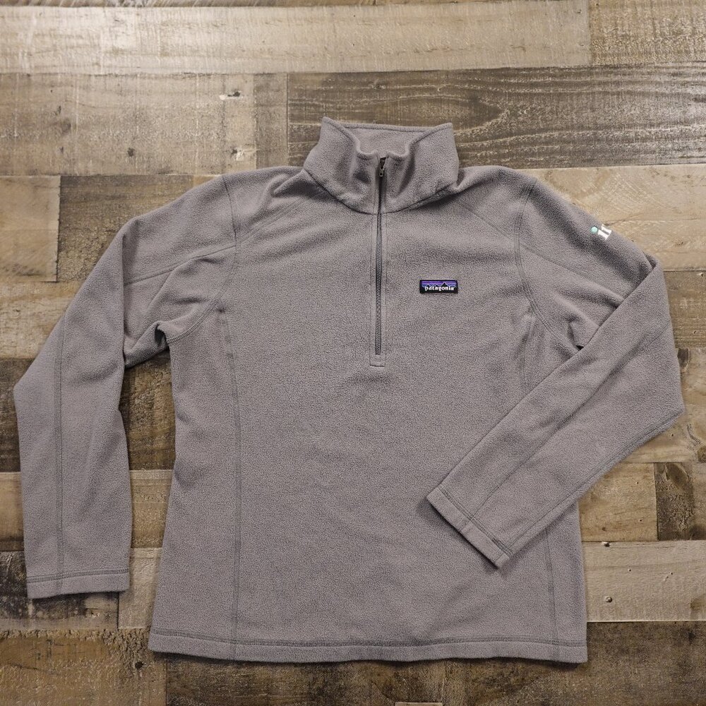 Patagonia Micro D 1/4-Zip Fleece Pullover Women’s Large Gray Ims Logo